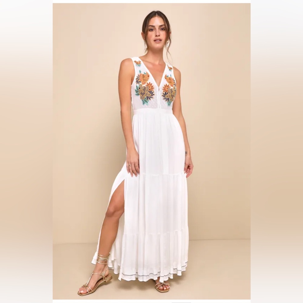 Lulus Embroidered Maxi Dress